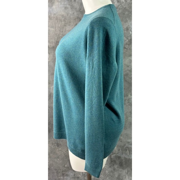 LL Bean Women's 100% Cashmere Aqua Blue Crew Neck Sweater sz 2X (15889) - Picture 3 of 7